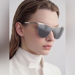 🆕 SAINT LAURENT CAT-EYE SILVER & GRAY SUNGLASSES